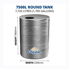 7500 Litre Round Aquaplate Steel Water Tank