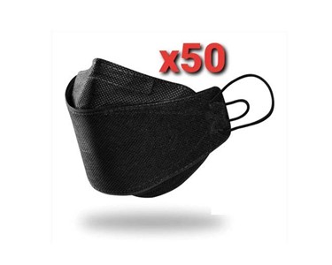 KF94 Black 4-Layer Face Masks With Earloops 50pk