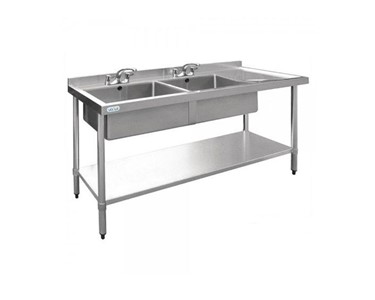 Vogue - Stainless Sink with Double Left Sink Bowls Splashback 1800 W x 700 D 