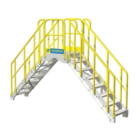 Industrial 7-Step Crossover Staircase