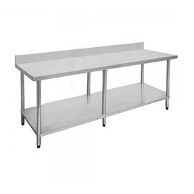 Stainless Bench 2400 W x 600 D with 100mm Splashback