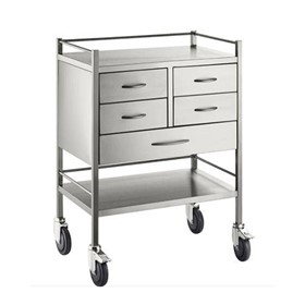 Stainless Steel Resuscitation Trolley Five Drawer | SSRT05