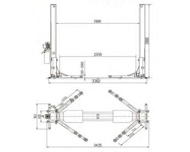 HiLift - 2 Post Hoist | YL-140B Base Plate Car Hoist 4.5 Ton 