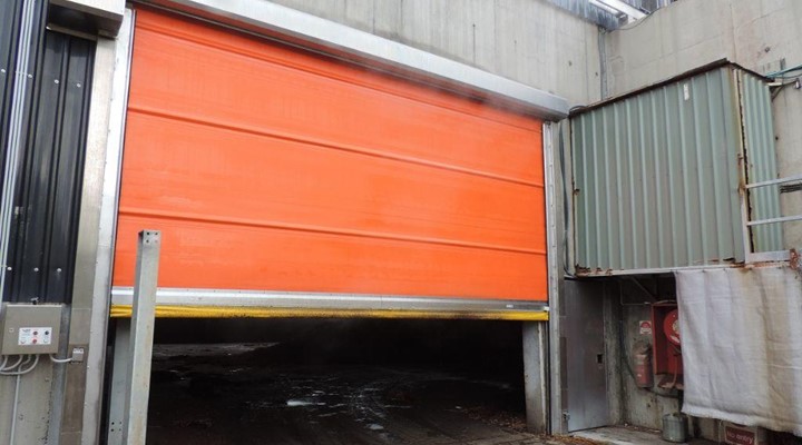 Stainless steel high speed door for waste area