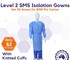 Clearview Medical Australia -  SMS Isolation Gowns with Knitted Cuffs Blue (Medium or Large)