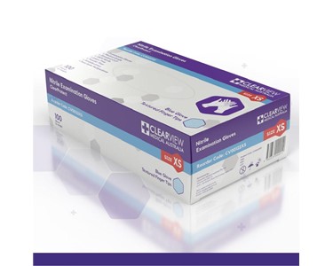Clearview Medical Australia - Nitrile Examination Gloves Blue (XS, S, M, L, XL)