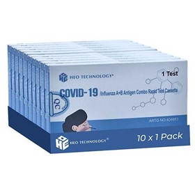 10 X HEO Technology Covid-19/Influenza A & B Antigen Single Test Kit