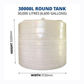 30000 Litre Round Poly Water Tank