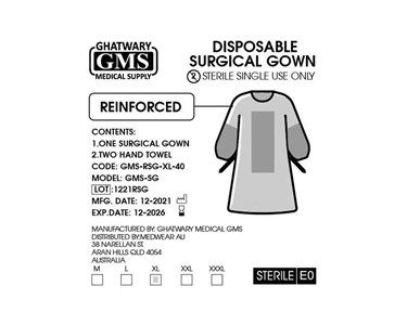 GMS Sterile Standard Disposable Surgical Gown Aami 3 40 Gowns 
