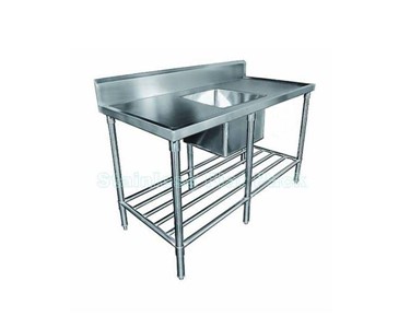 Mixrite - Single Centre Stainless Sink 2100 W x 600 D with 150mm Splashback