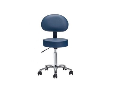Fortress - Deluxe Treatment Saddle Stool / Navy With Backrest