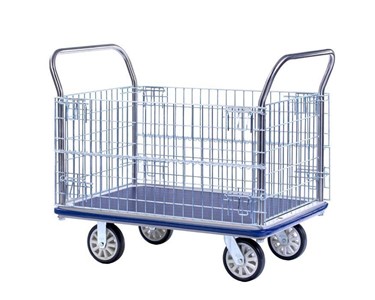 Sitepro Large Single Deck Platform Mesh Trolley with Wire Sides