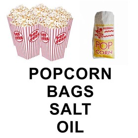 Popcorn, Bags, Salt, Oil