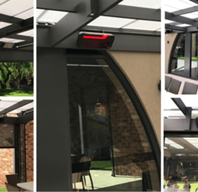Short wave infrared heating application for outdoor spaces - Rezz Hotel in South Australia
