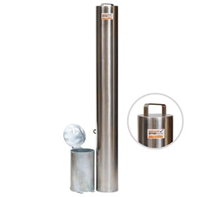 Bollard Premium Removable PadLock 140mm In Ground | BP140-IG-REM-PL-SS