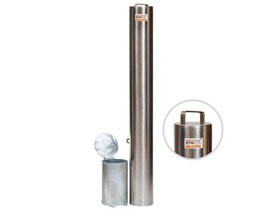 Bollard Premium Removable PadLock 140mm In Ground | BP140-IG-REM-PL-SS