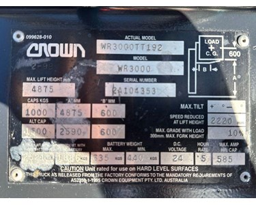 Crown 1.5T Walkie Reach Stacker forklift - Claim 20k Instant Asset Write Off!