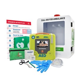 AED 3 Defibrillator Outdoor Alarmed Cabinet Bundle