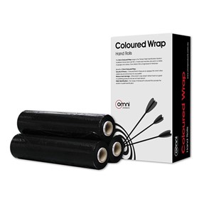Coloured Hand Stretch Wrap Blown Black 500mm x 400m
