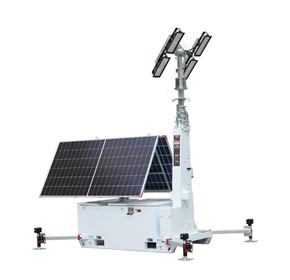 Solar Lighting Tower Skid Mounted 2 Rotating Panels 4 x 150Watt Lithium Batteries