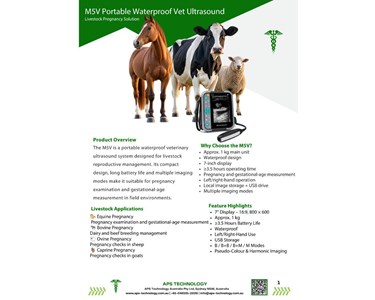 APS Technology Australia - M5V Portable Waterproof Veterinary Ultrasound