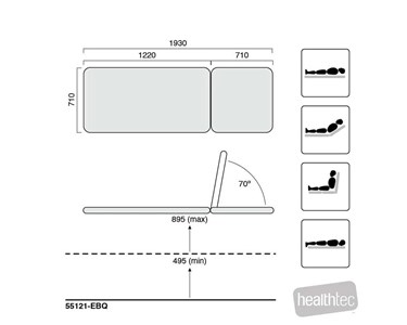 Healthtec - Healthtec EVO2 EBQ Examination Table Two Section