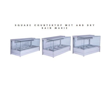 BAIN MARIE | SQUARE WET & DRY, ANGLED COUNTERTOP, HEATED W/O GLASSTOP