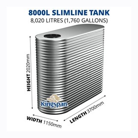 8000 Litre Slimline Aquaplate Steel Water Tank