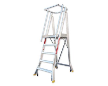 SafeSmart Access - Ladder | Aluminium Spring Wheeled  - Folding Order Picker