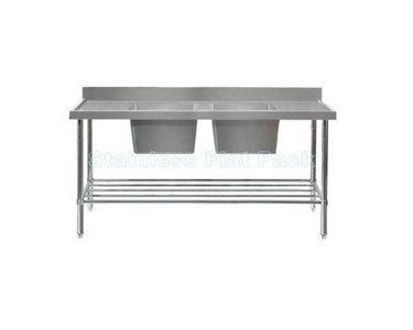 Mixrite - Double Centre Stainless Sink 1500 W x 600 D with 150mm Splashback