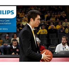 University of Iowa athletic trainer shows what’s he got on the basketball court, saving the life of his student-manager