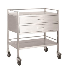 Stainless Steel Double Trolley Two Drawer (Full Width)