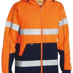 Hi Vis Safety Vest | Full Zip Hoodie w/ Tape Orange/Navy, S