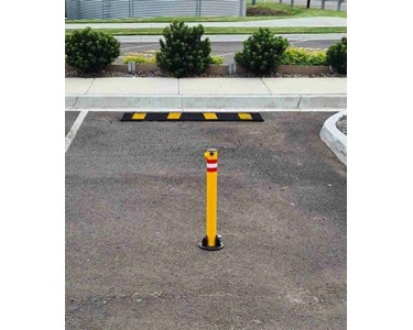 Steelmark - Safety Bollard Pivot Round Base Plate 60mm x 600mm High