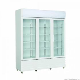 1200L Three Glass Door Upright Drink Fridge