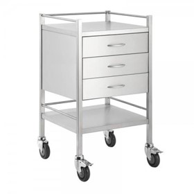 Instrument Trolley | Stainless Three Drawer Trolley
