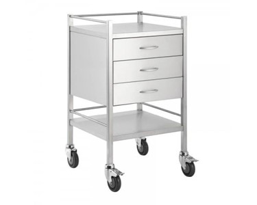 Select Patient Care - Instrument Trolley | Stainless Three Drawer Trolley
