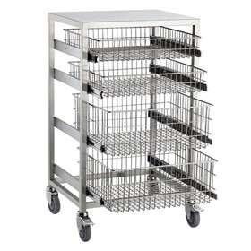 Hospital Stainless Sliding Basket Trolley