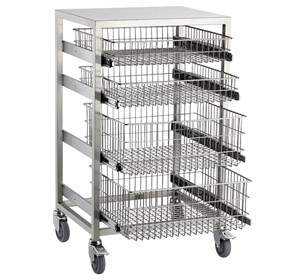 Hospital Stainless Sliding Basket Trolley