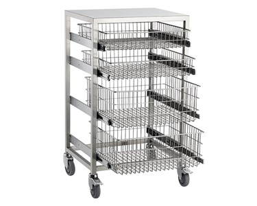 Select Patient Care - Hospital Stainless Sliding Basket Trolley