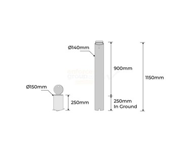 Bollard Premium Removable KeyLock 140mm In Ground | BP140-IG-REM-KL-SS