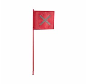 Safety Flag with Red Light on Top and Square Flag | 1.2m 
