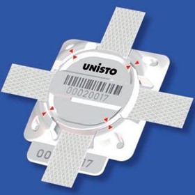 Security Labels 0,8 mm maxi thickness | Unisto Straplock Seal F-7115