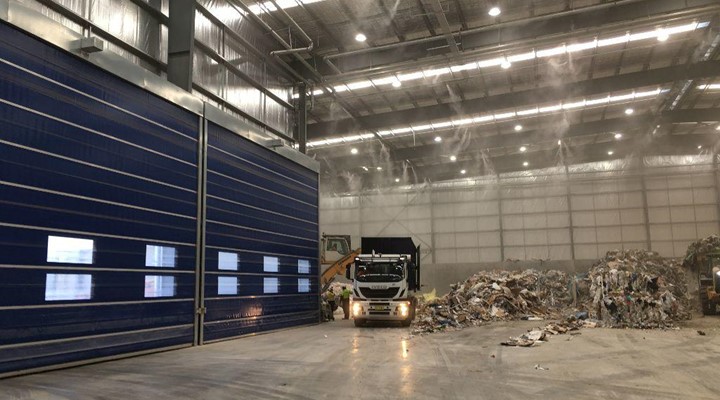 Fold up doors recycle plant