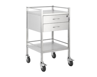 Torstar - Stainless Steel Trolley Two Drawer With Top Locking Drawer