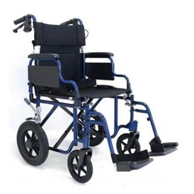 Folding Transit Manual Wheelchair | SRRG19HBD-BLUE
