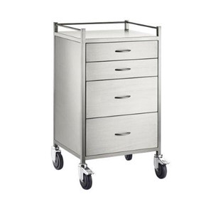 Stainless Steel Anaesthetic Trolley Four Drawer