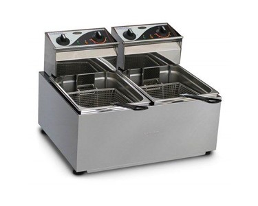 Roband - Countertop Fryer C/T Dbl Pan 2 X 8lt 540X430x390mm | F28