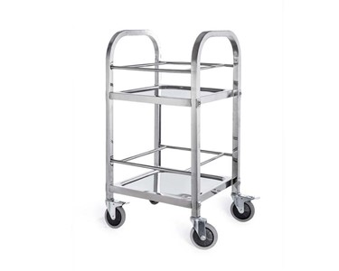 SOGA - 2 Tier Stainless Steel Utility Cart Square 500x500x950