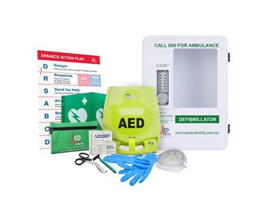 ZOLL - AED Plus Defibrillator Outdoor Alarmed Keypad Cabinet Bundle